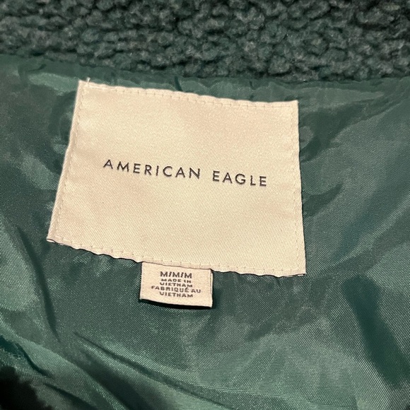 American Eagle Cropped Sherpa Shacket Oversized - Picture 12 of 16